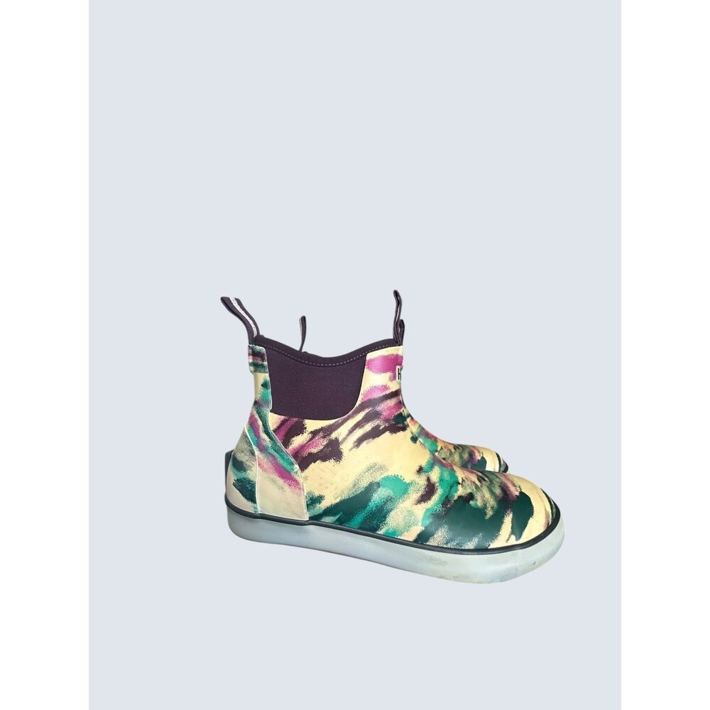 Huk Womens Fishing Rubber Boot Rogue Wave Camo Multi Color Slip On Outdoor